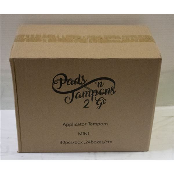 CASE WITH 24 BOXES OF 30 MINI TAMPONS REGULAR