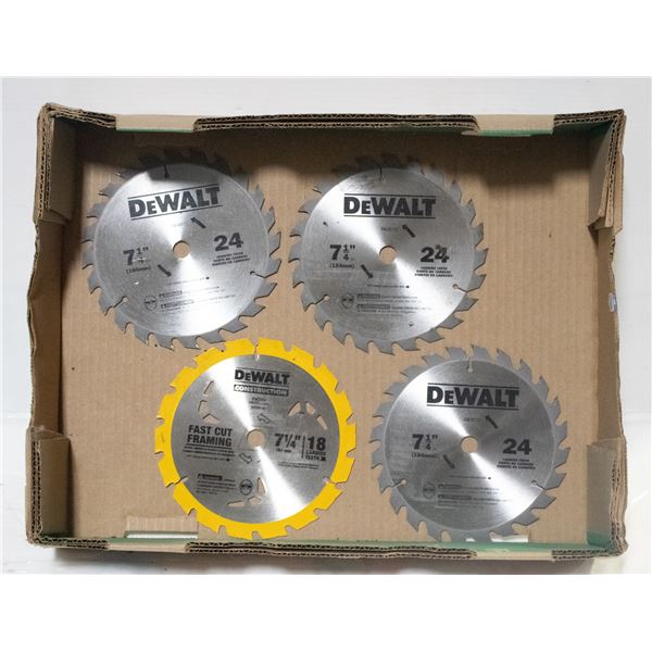 4 NEW DEWALT 7 1/4" SAW BLADES