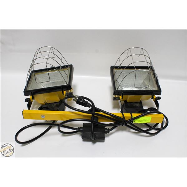DUAL-HEAD PORTABLE HALOGEN WORK LIGHT