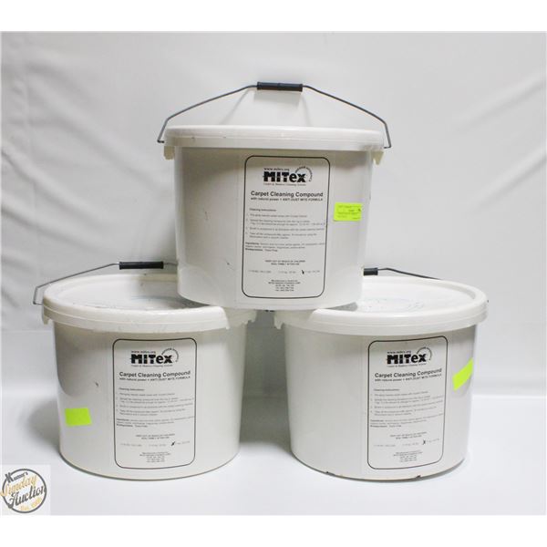 THREE PAILS OF CARPET & MATTRESS