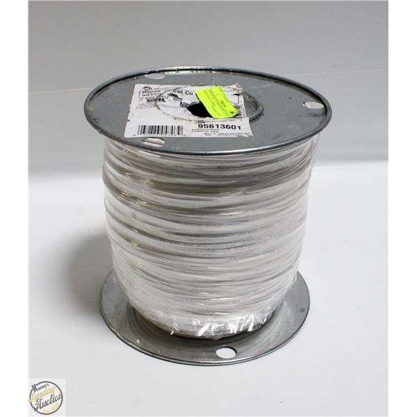 NEW SPOOL OF WHITE RW90 12AWG 600V SOLID COPPER