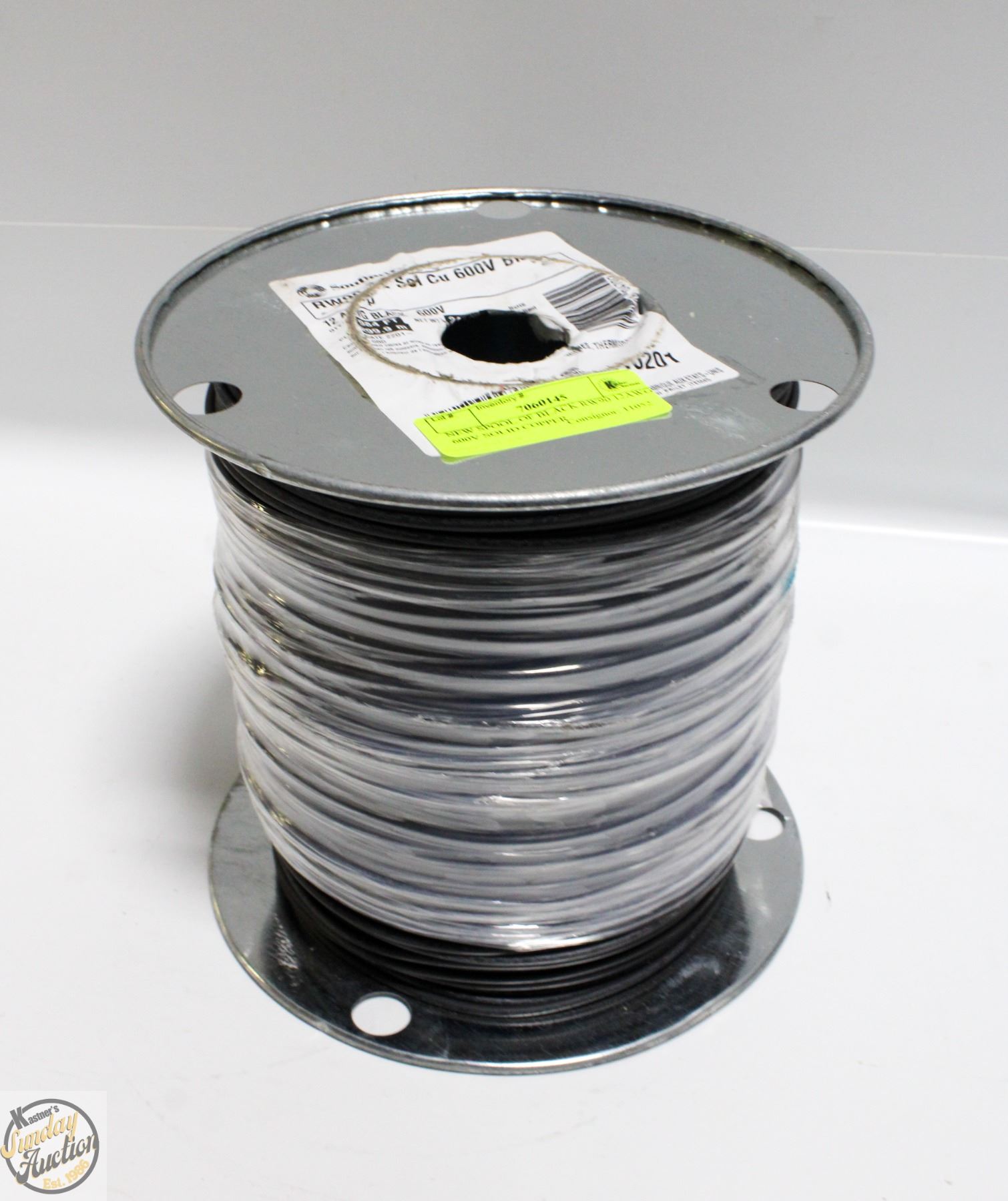NEW SPOOL OF BLACK RW90 12AWG 600V SOLID COPPER