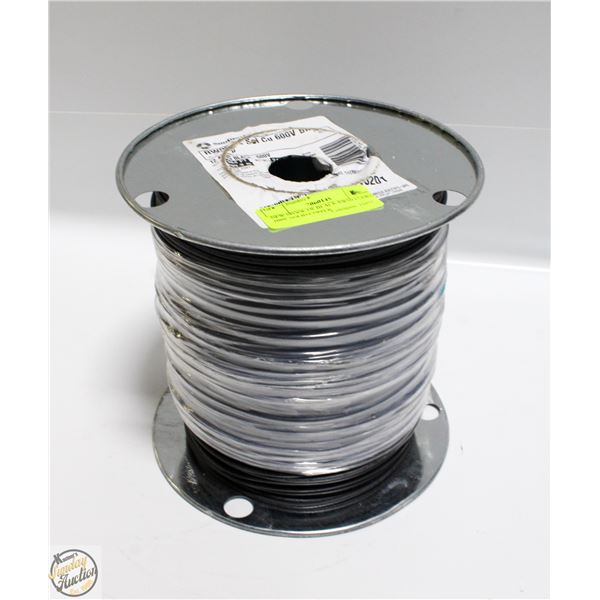 NEW SPOOL OF BLACK RW90 12AWG 600V SOLID COPPER