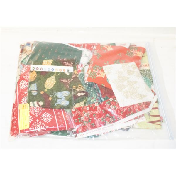 COTTON CHRISTMAS FABRIC PIECES FOR SEWING &