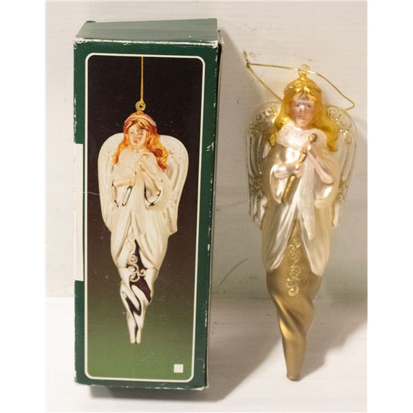 VINTAGE 10.5" MERCURY MOLDED GLASS ANGEL