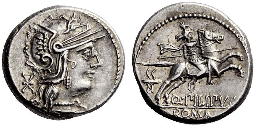 Roman Rep Q Marcius Pilipus Denarius 129 Ar 3 90g
