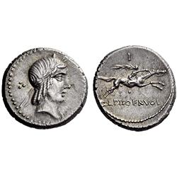 Roman Rep. L. Calpurnius Piso Frugi. Denarius 90, AR 3.92g.