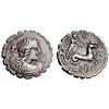 Roman Rep. Q. Crepereius M.f. Rocus. Denarius serratus 72, AR 3.86g.