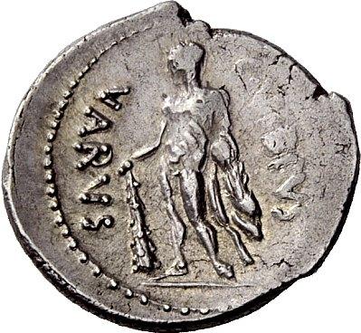 Roman Rep. C. Vibius Varus. Denarius 42, AR 4.02g.