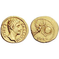 Roman Empire. Octavian. Aureus 19 BC, AV 7.84g.