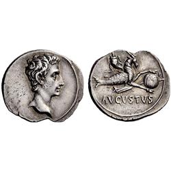 Roman Empire. Octavian. Denarius ca 18-16 BC, AR 3.77g.