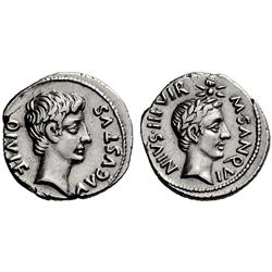 Roman Empire. Octavian. M. Sanquinius. Denarius ca 17 BC, AR 3.85g.