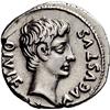 Image 2 : Roman Empire. Octavian. M. Sanquinius. Denarius ca 17 BC, AR 3.85g.