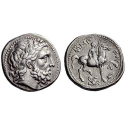 Greek coins. Macedonia, Philip II. Tetradrachm ca 315-294, AR 14.20g.