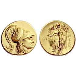 Greek coins. Macedonia, Alexander III. Stater ca 300-295, AV 8.54g.