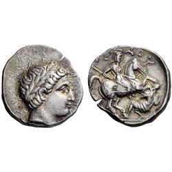 Greek coins. Paeonia, Patraus. Tetradrachm ca 340-315, AR 12.59g.