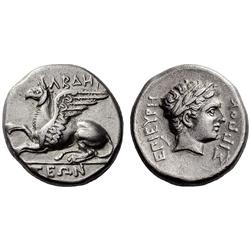 Greek coins. Thrace, Abdera. Tetradrachm ca 365-345, AR 10.14g.