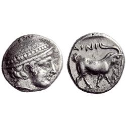 Greek coins. Aenus. Diobol ca 440-412, AR 1.20g.