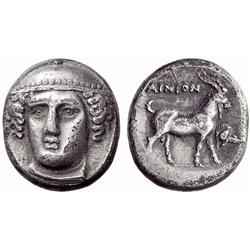 Greek coins. Aenus. Tetradrachm ca 372-369, AR 15.44g.