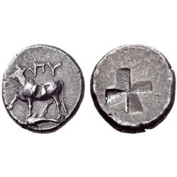 Greek coins. Byzantium. Siglos ca 340-320, AR 4.99g.