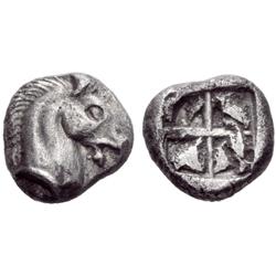 Greek coins. Maroneia. Diobol 5th century BC, AR 1.19g.