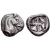 Image 1 : Greek coins. Maroneia. Diobol 5th century BC, AR 1.19g.