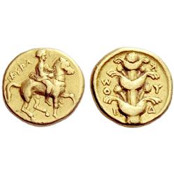 Greek coins. Cyrenaica, Cyrene. Pentalitra 331-322, AV 4.26g.