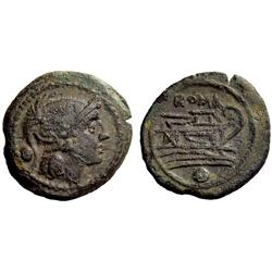 Roman Rep.  Uncia after 211, Æ 3,73g.