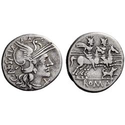 Roman Rep.  C. Antestius. Denarius 146, AR 3.86g.