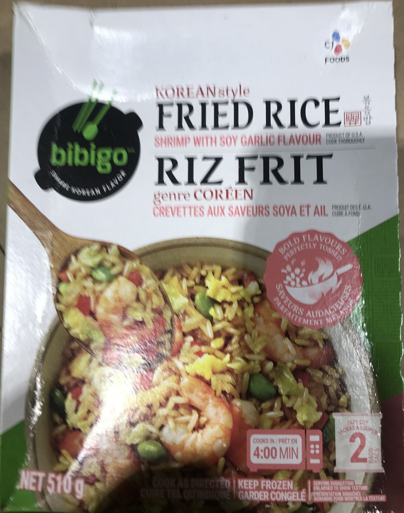 FROZEN: KOREAN STYLE FRIED RICE WITH SHRIMP & SOYA GARLIC FLAVOR (510 G)
