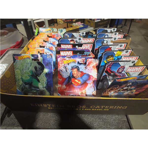 19pcs Of Assorted Marvel Hot Wheels Cars