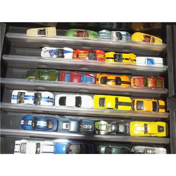 48 Assorted Diecast Cars In Display Case