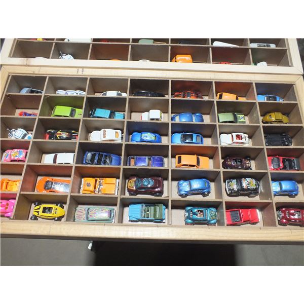 84 Diecast Cars In Wooden Display Box