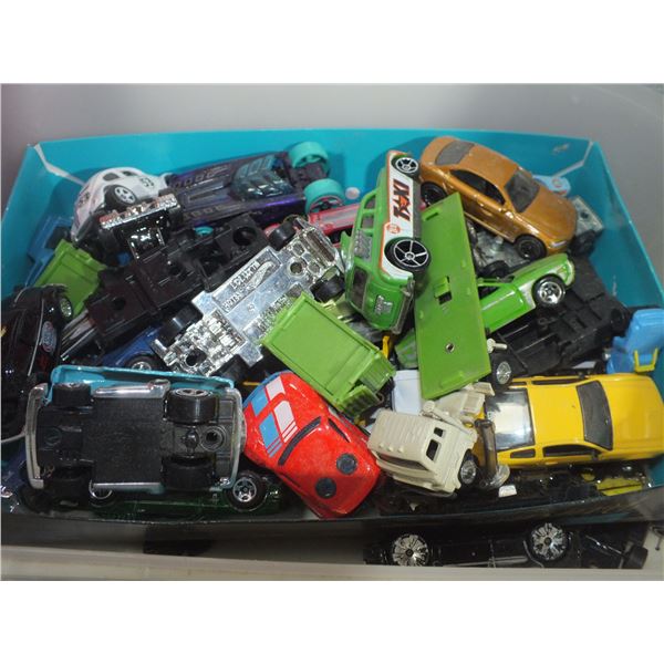 3 Containers Of Loose Diecast Cars