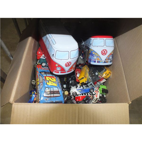 4 Boxes Of Diecast cars/ Paint / Empty storage Boxes