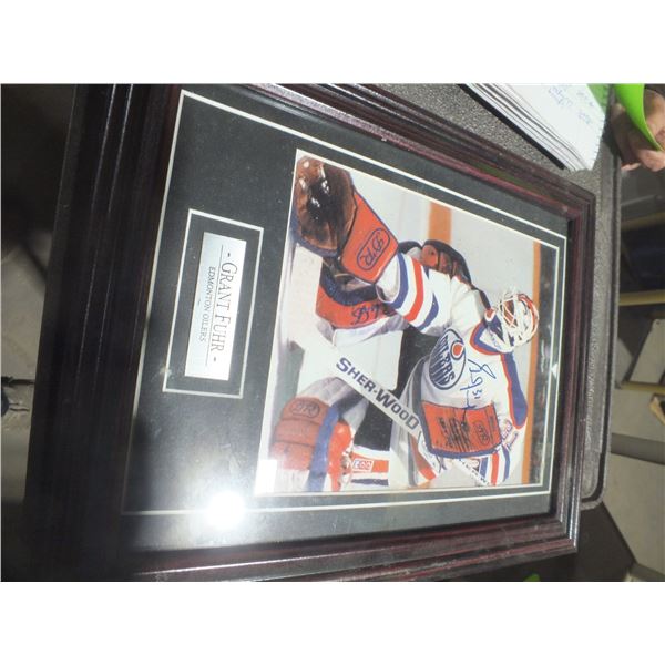 Signed Edmonton Oilers Grant Fuhr Hockey Picture