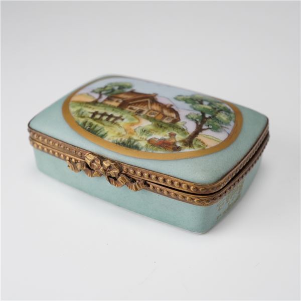 A.M. Duport-Percier French Porcelain Hand-Painted Box