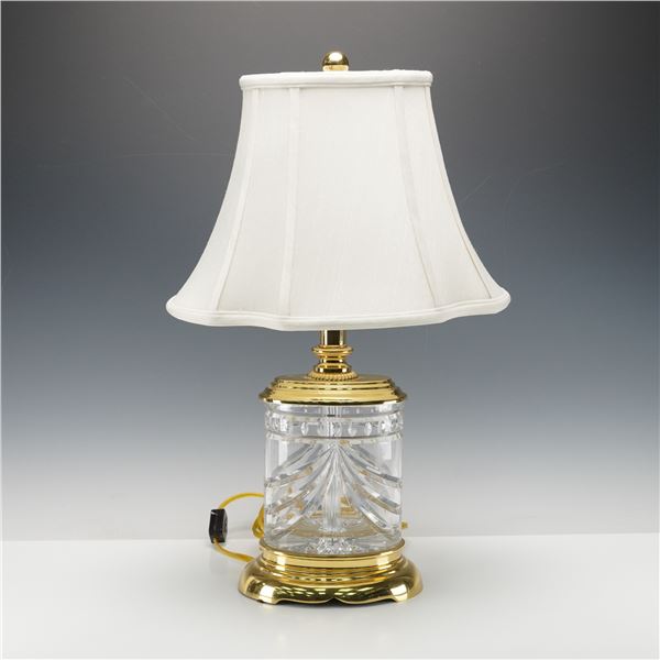 Waterford Overture Crystal and Polished Brass Table Lamp