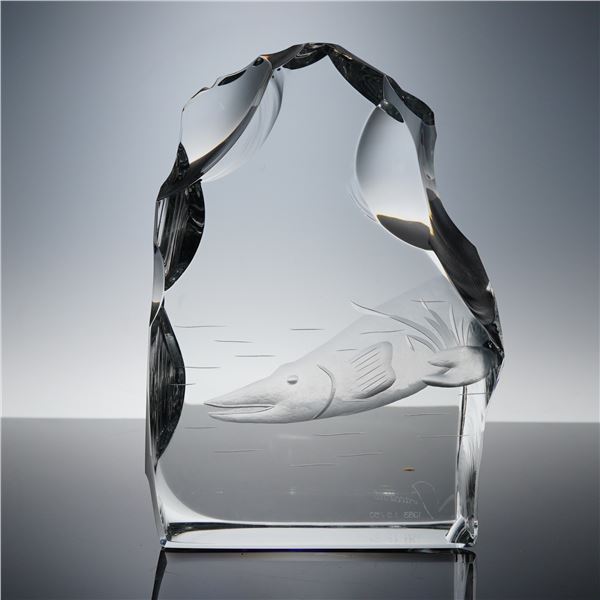 Baccarat Crystal Sculpture, Barracuda