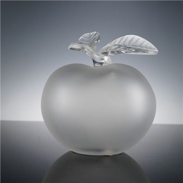 Lalique Frosted Crystal Perfume Bottle with Stem Lid, Grand Pomme