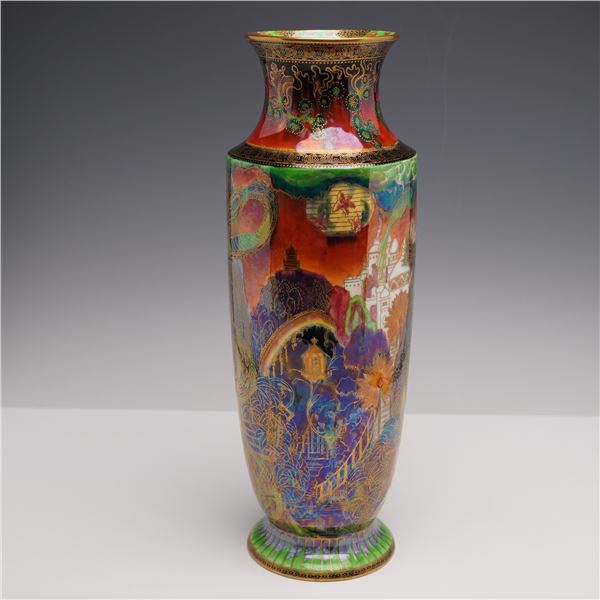 Wedgwood Flame Fairyland Lustre Vase, Tree Serpent Z5360