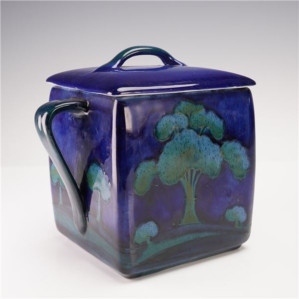 William Moorcroft Pottery Biscuit Jar, Moonlit Blue