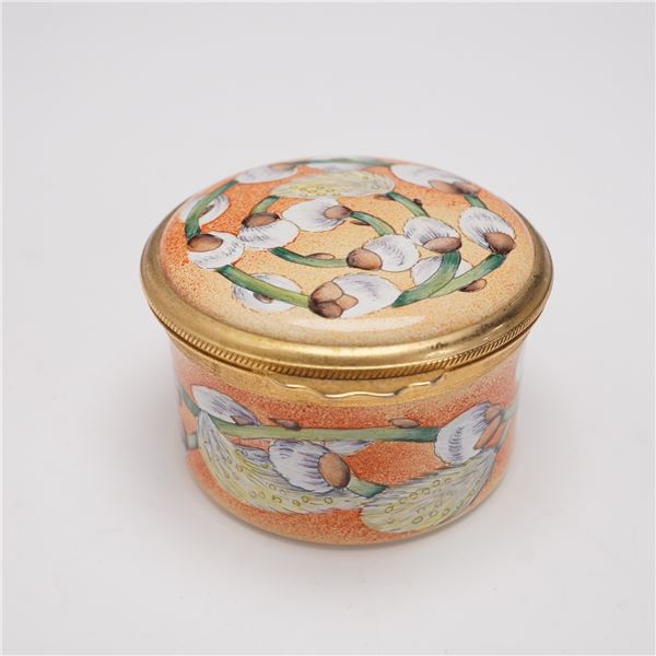 Moorcroft Copper Enamel Dandelion Motif Table Clock