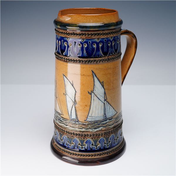 Doulton Lambeth by Edgar Wilson Stoneware Jug, Maritime