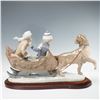 Image 2 : Lladro Porcelain Sculpture with Base, Sleigh Ride 1005037