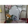 Image 3 : Very Unique Stained Glass Sun Catcher Featuring Cat on Window Ledge, 18" x 24"