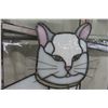 Image 4 : Very Unique Stained Glass Sun Catcher Featuring Cat on Window Ledge, 18" x 24"