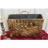 Image 2 : Brass Ornate Magazine Rack with Brass Candleholders