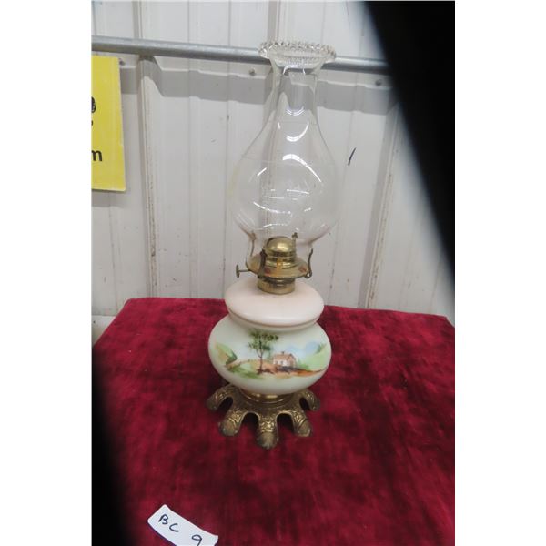 Hand-Painted Coal Oil Lamp