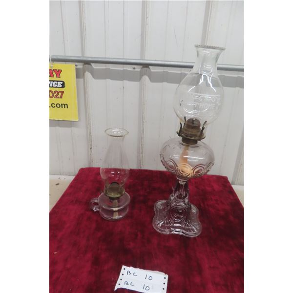 Bullseye Style Coal Oil Lamp and Finger Coal Oil Lamp